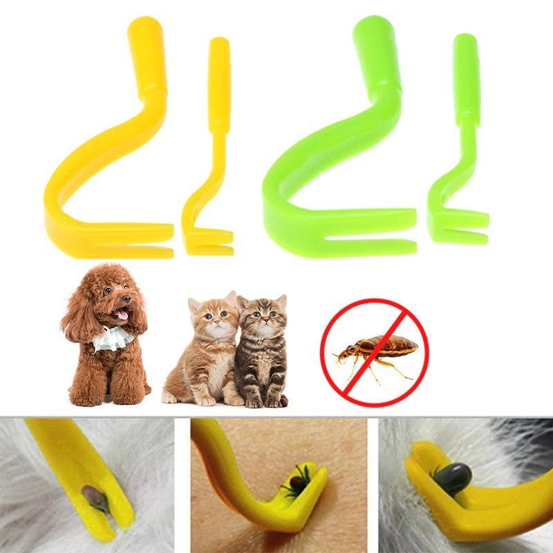 2pcs/set Dog Accessories Pet Cat Tick Remover Hook Twister Tool Human Horse Pet Comb Tools